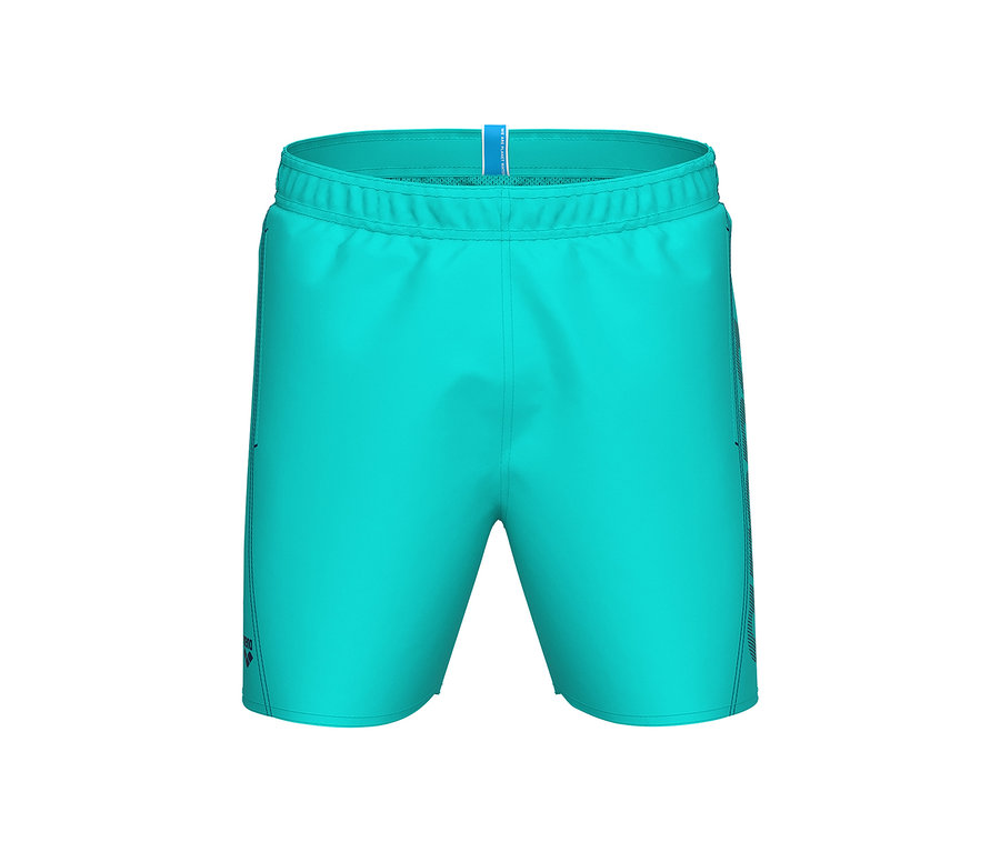 Hellblaue Arena Badeshorts Fundamentals Logo.
