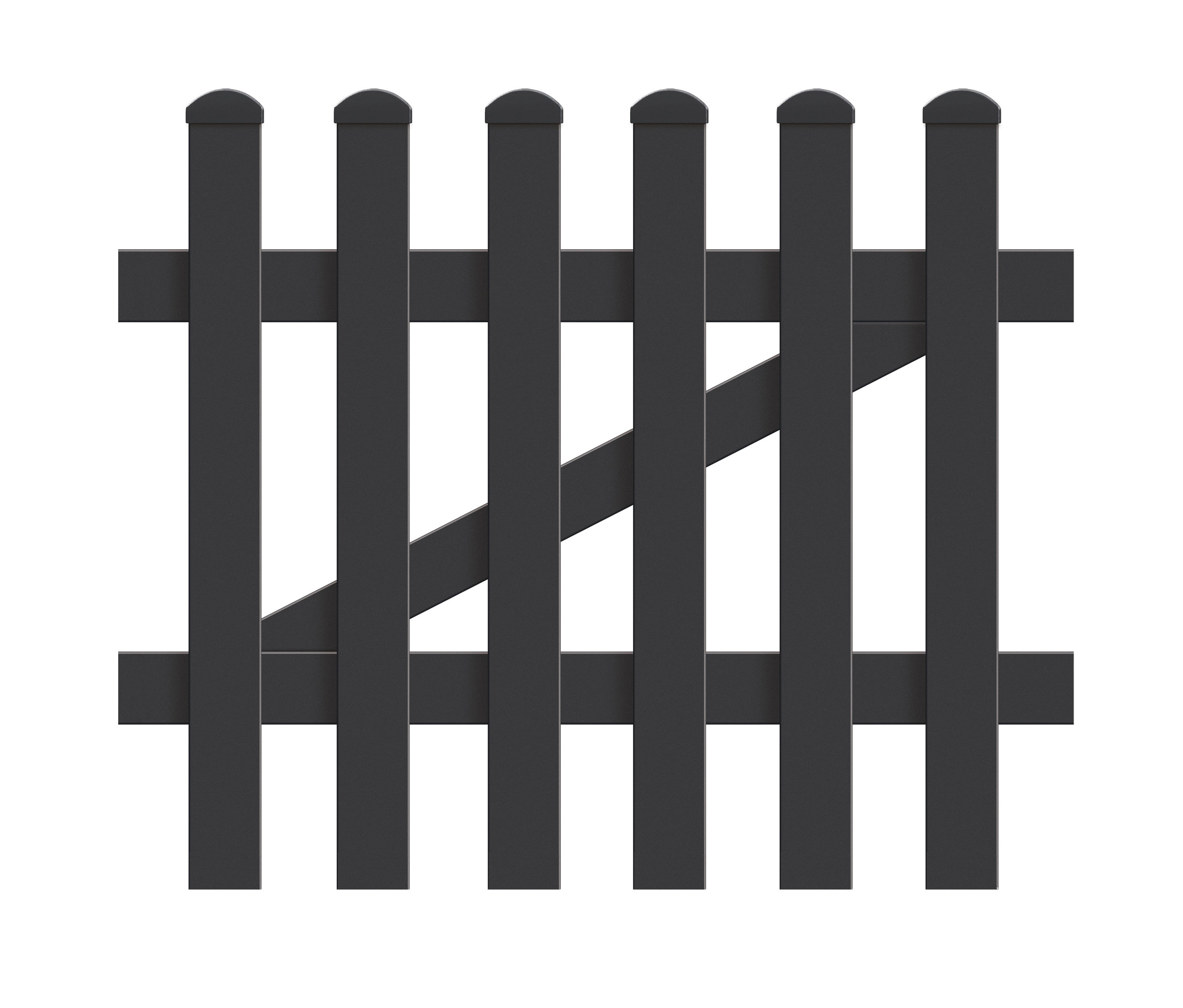 Nahaufnahme eines anthrazitfarbenen KM Meeth Zauntür.