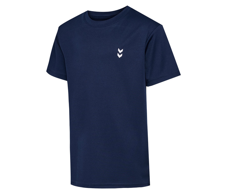 Dunkelblaues HUMMEL HMLJR pulse Trainings-T-Shirt.