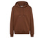 Ein brauner Kapuzenpullover mit Kordelzug.