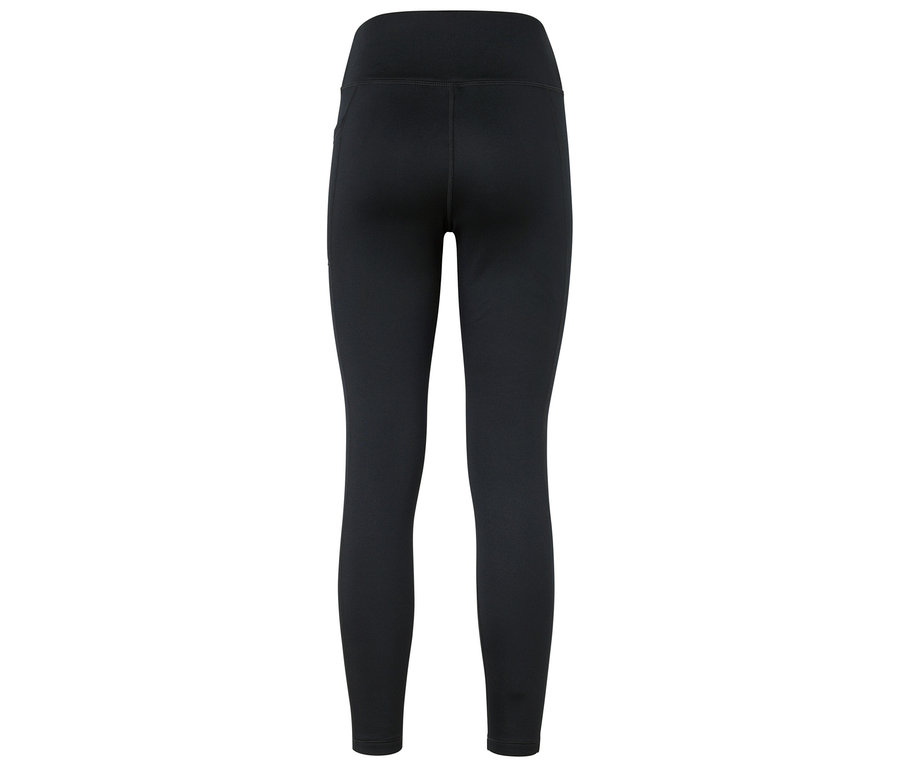 Detailansicht von hinten einer schwarzen Leggings.