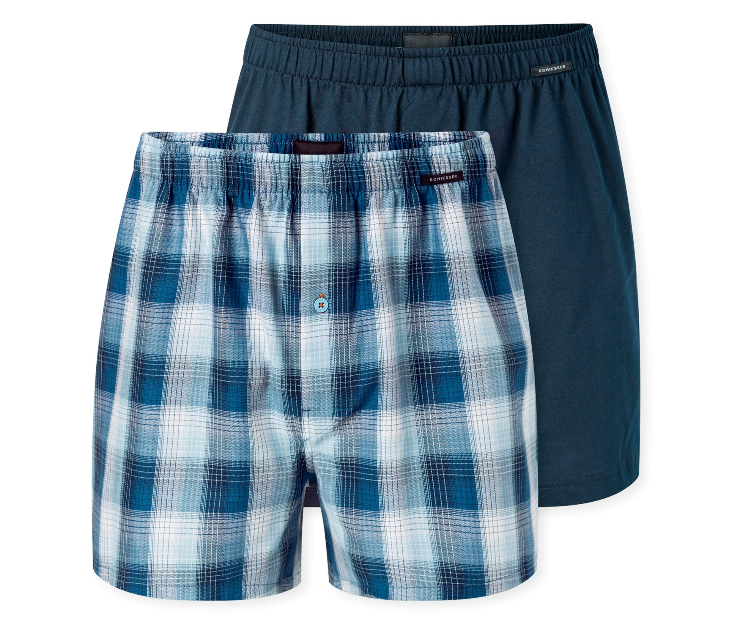 Web-Boxer - Herren - Gr. Xl/7 - blau/kariert - blau
