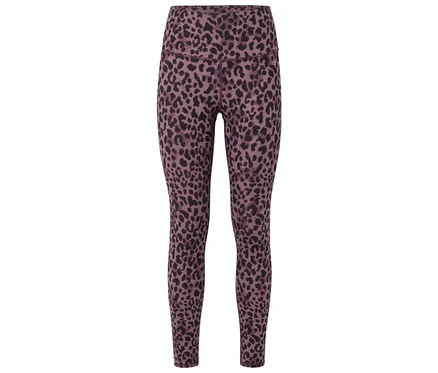 Lila-schwarze Sportleggings »ActivePower« mit Leopardenmuster.