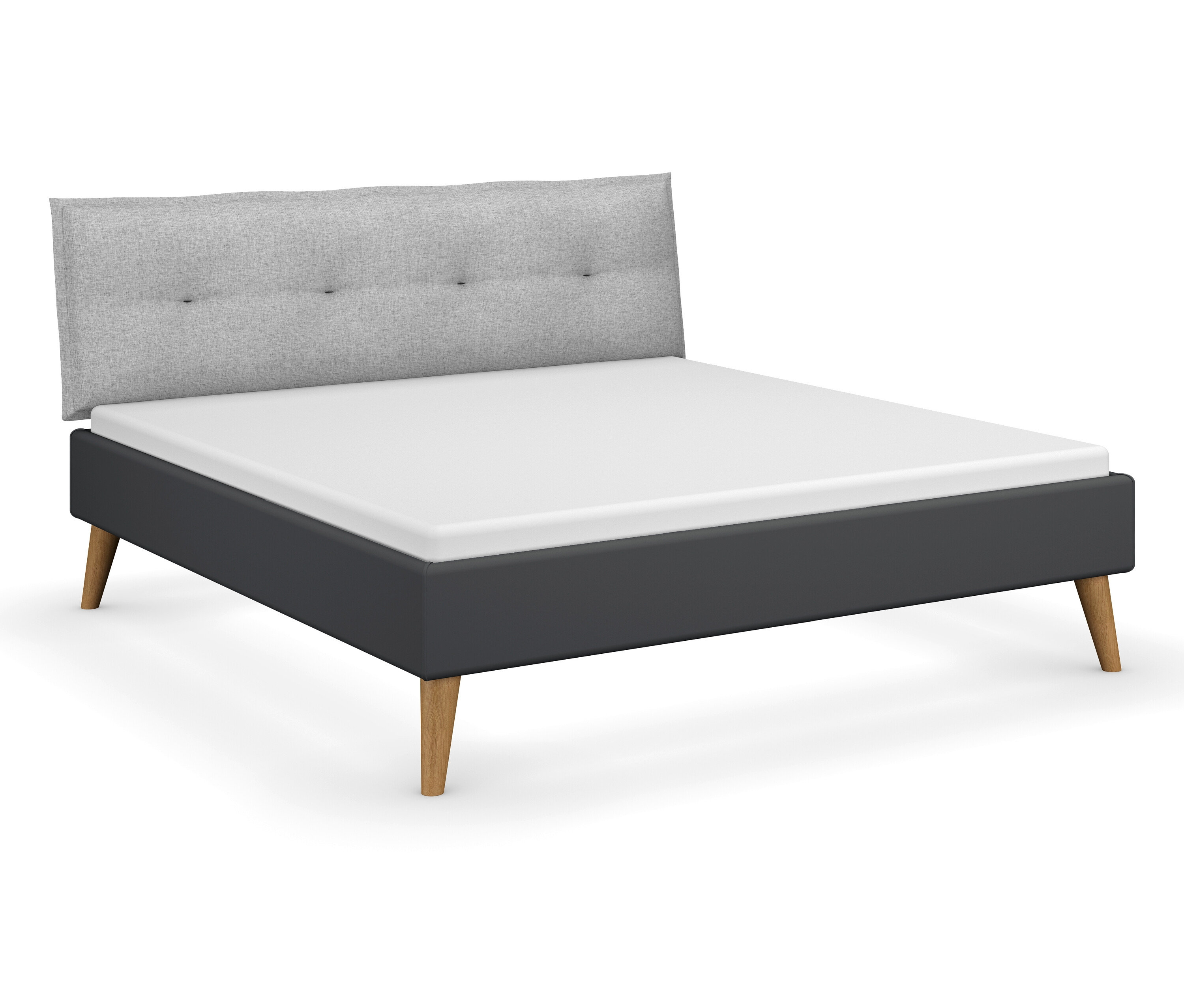 rauch Bett »Skandi« - 193x219x109cm - grau - Holz