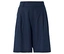 Marineblaue Shorts mit Bundfalten, freigestellt.