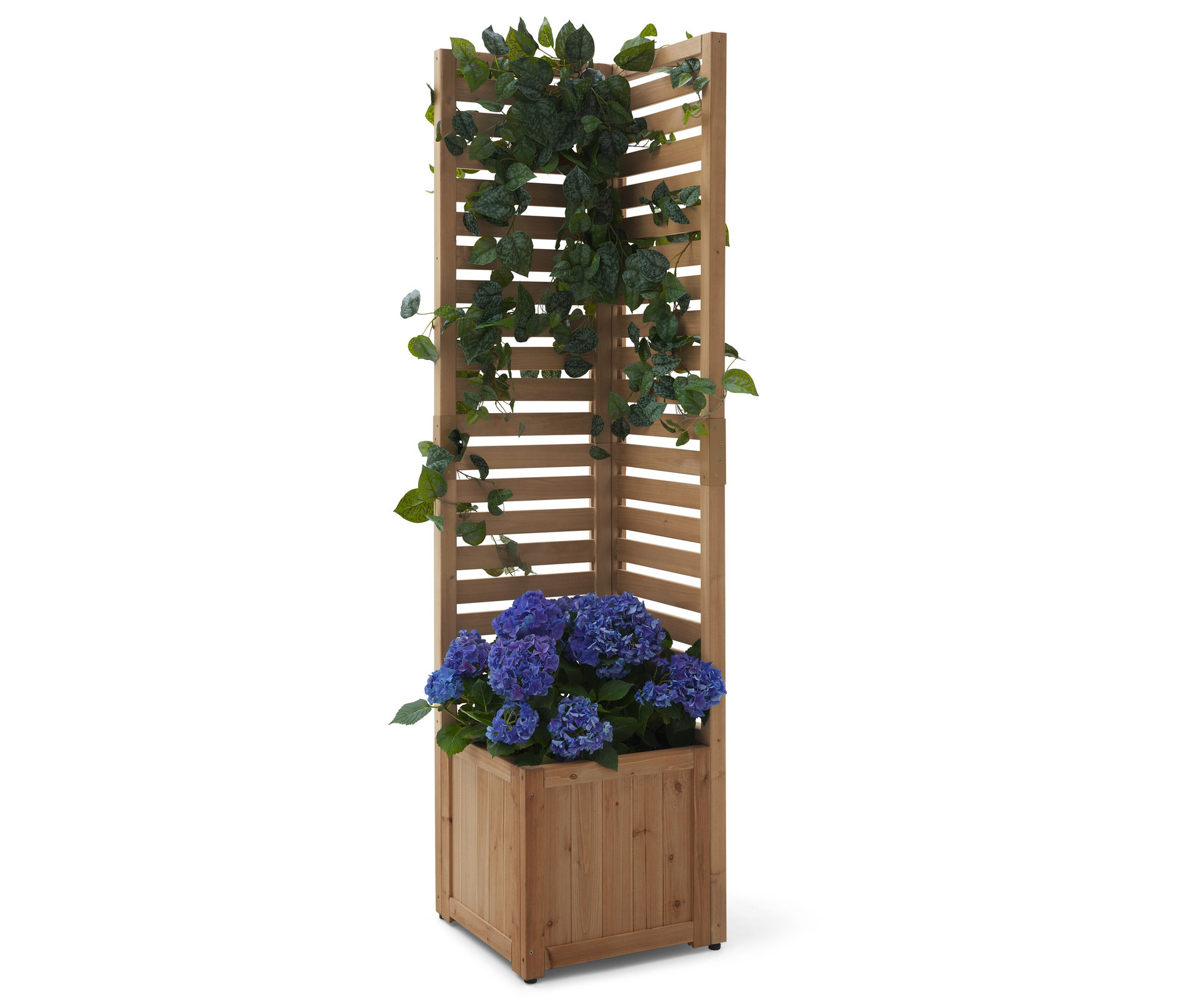 Tchibo - 2-in-1-Sichtschutz-Pflanzkasten-Modul - 44x44x180cm - schwarz - - Holz