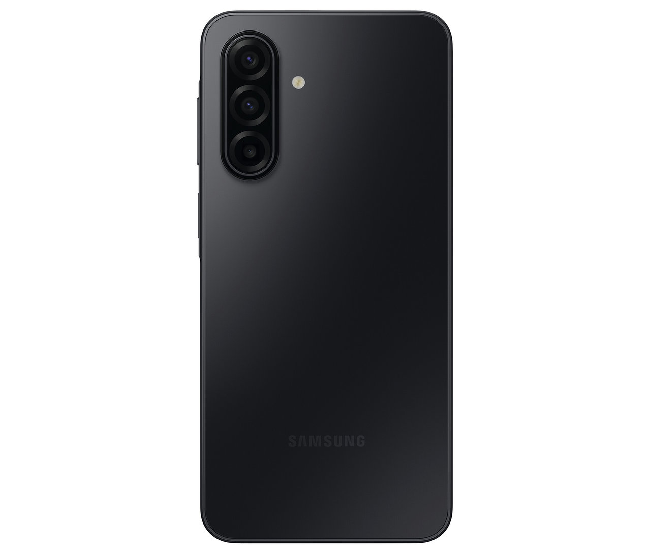 Rückseite eines schwarzen Samsung Galaxy A17 5G 128 GB. Drei Kameralinsen sind oben links sichtbar.