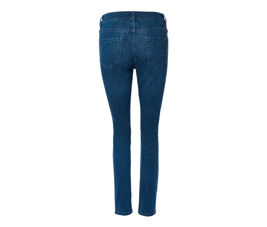 Detailansicht der Rückseite einer Slimfit-Jeans.