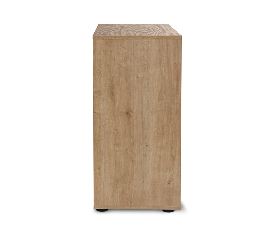 Regalmodul Flemming, ca. 75 x 75 cm, mit Glastüren, Eichendekor.