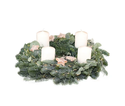 Adventskranz mit Lichterkette, weiß, Ø ca. 35 cm bei Tchibo kaufen