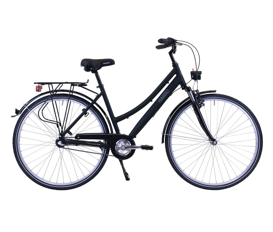 Schwarzes HAWK Bikes Cityrad »Citytrek Lady Premium«.