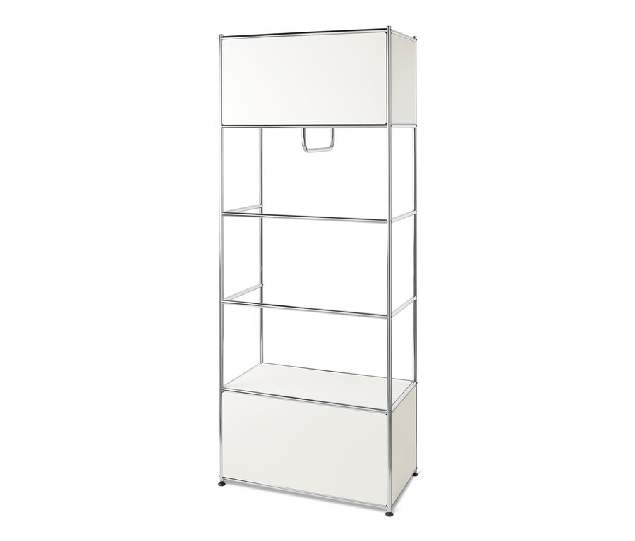 Eine weiße Garderobe Metall »CN3« mit zwei Fächern.