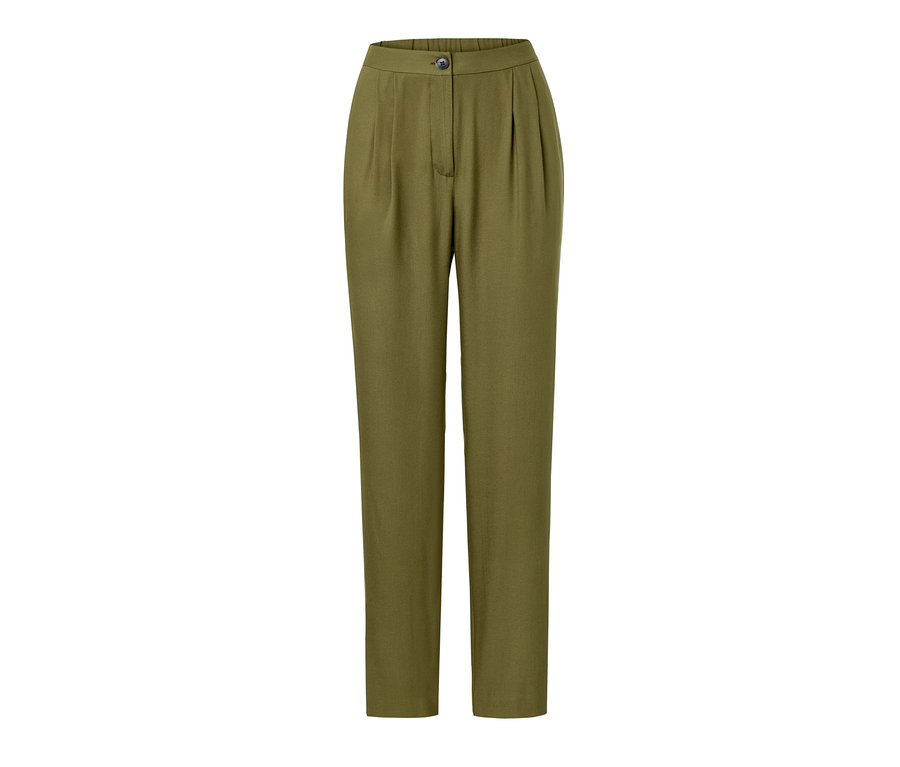 Olivegrüne Bundfalten-Hose.