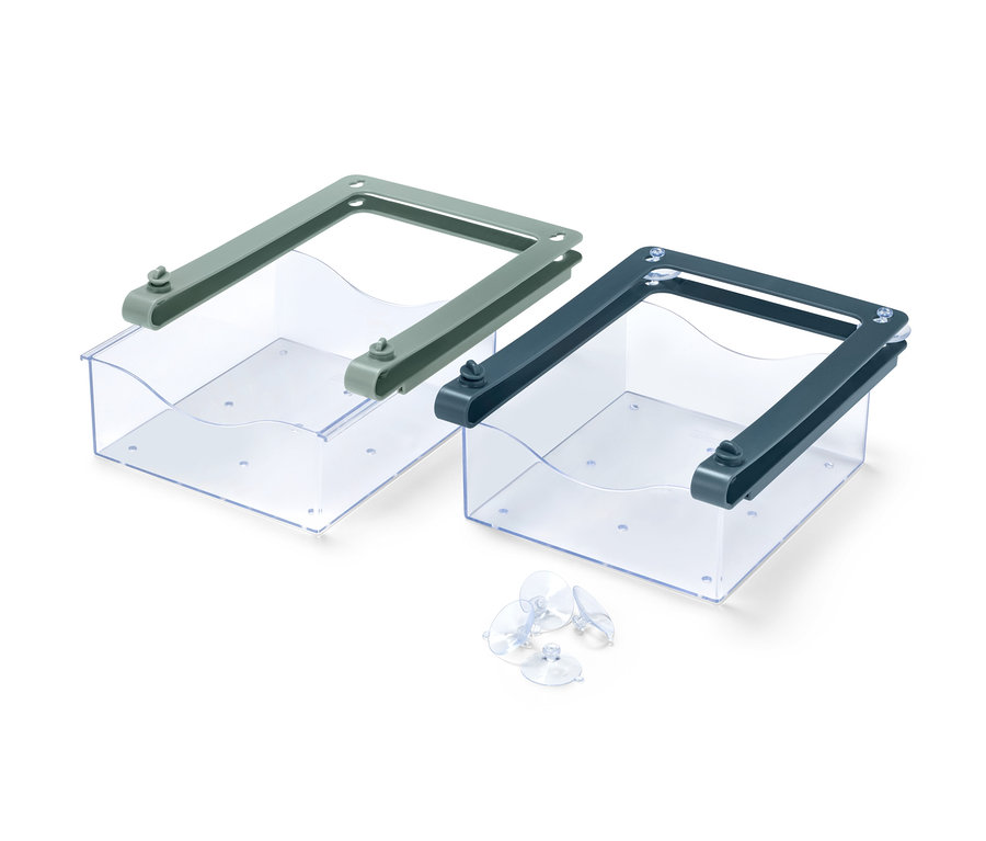 Zwei ausziehbare Kühlschrankkörbe.