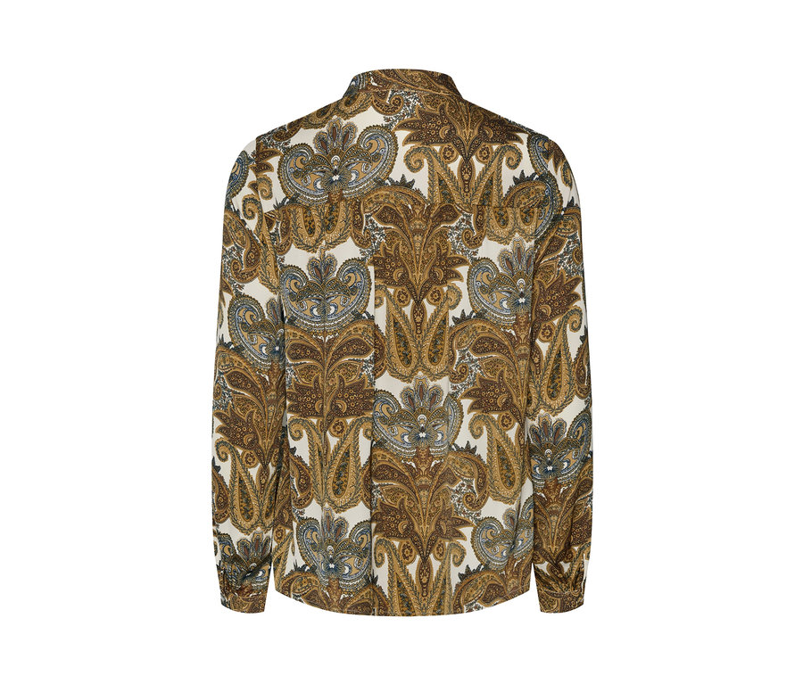 Detail einer Bluse mit Print.