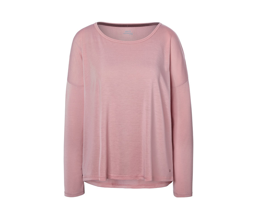 Rosa 2-in-1-Sportshirt mit langen Ärmeln.
