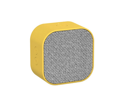 Gelber Kreafunk Bluetooth-Lautsprecher aCUBE.