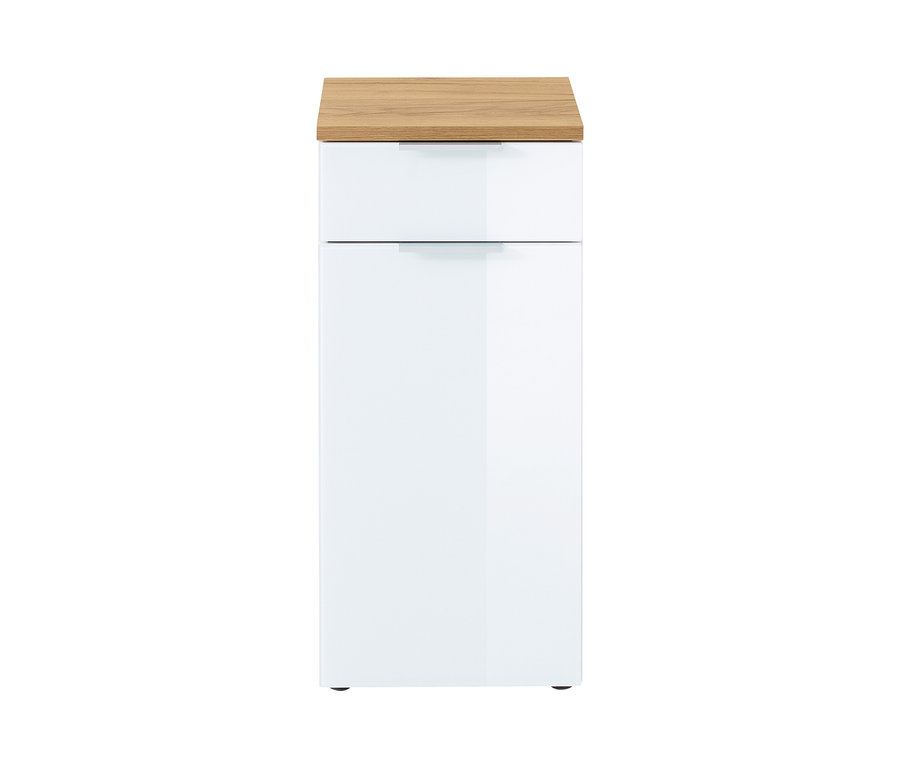 Weißer Unterschrank »Pescara« mit Holzplatte.