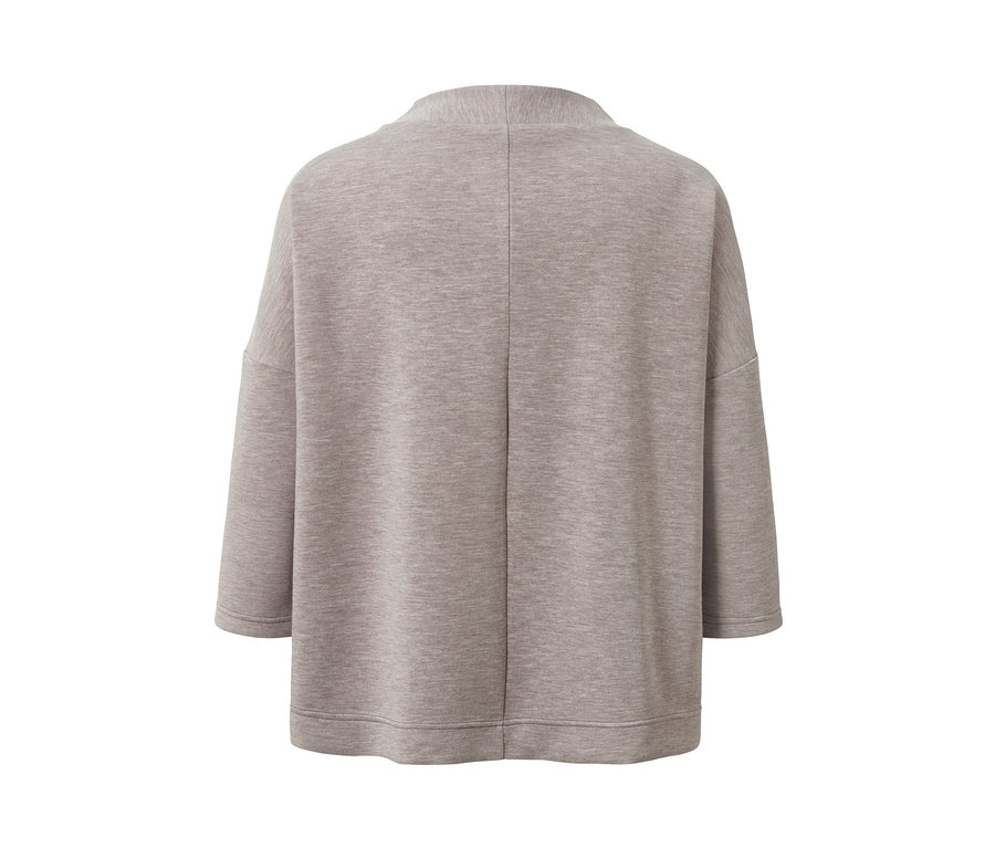 Rückansicht eines Sweatshirts mit 3/4-Arm.