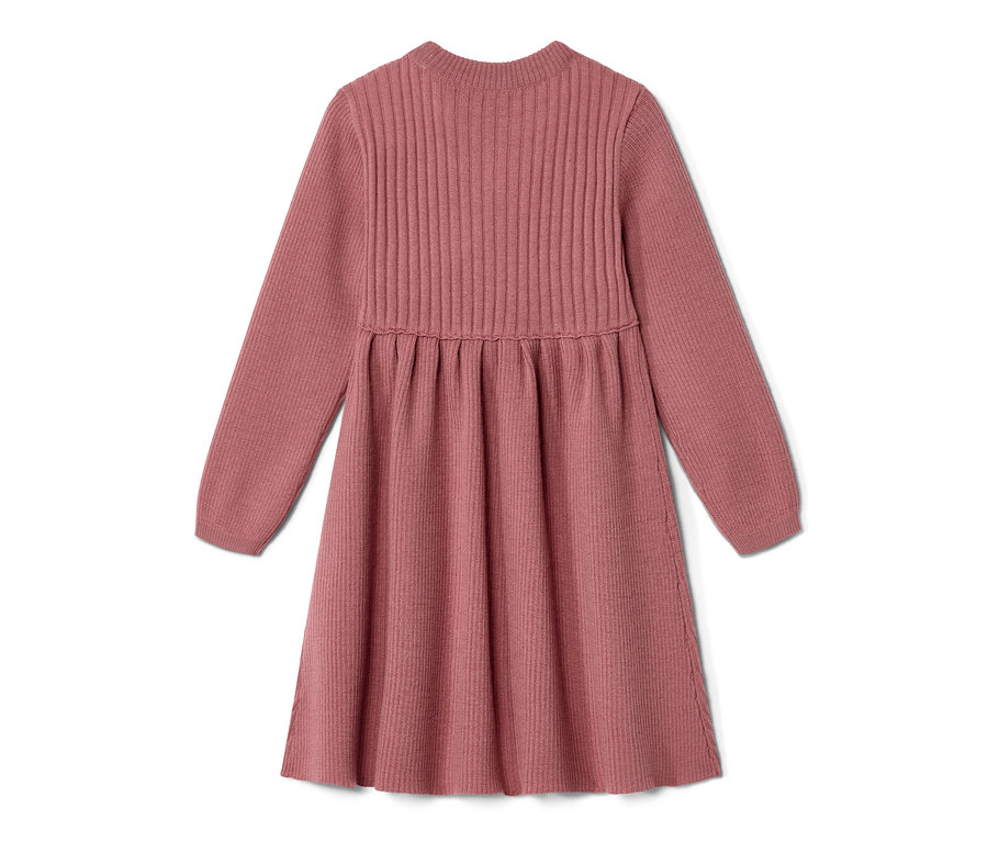 Rosa Kinder-Merinostrickkleid.