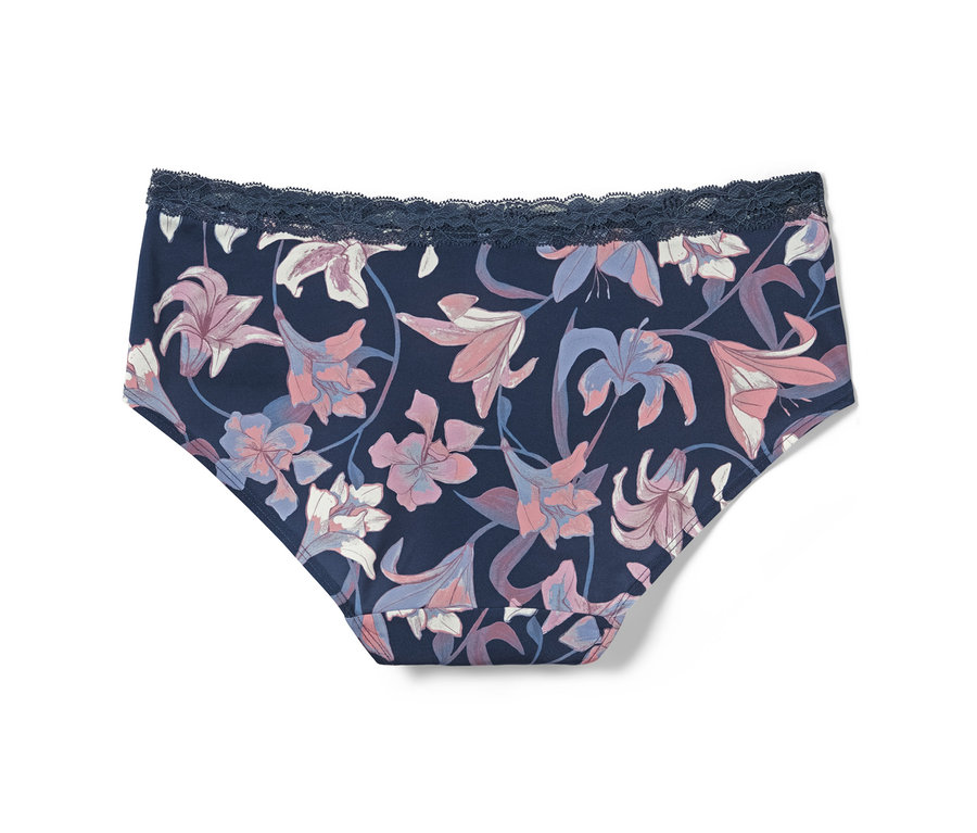 2 Pantys, blau mit Blumen.