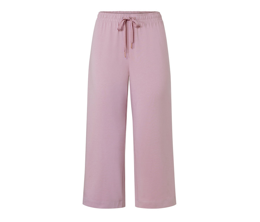 Eine lilafarbene Pyjamahose mit Kordelzug.
