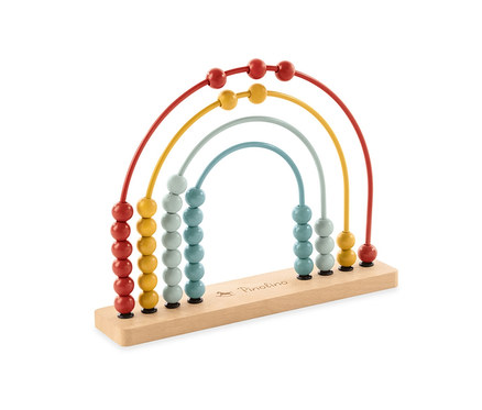 Pinolino Abakus-Regenbogen »Ruby« Rechenspielzeug mit bunten Kugeln auf Holzbasis.