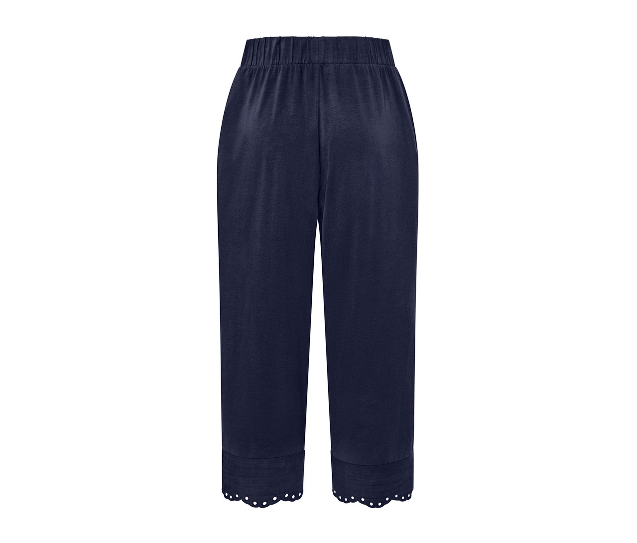 Marineblaue Culotte mit Stickerei.