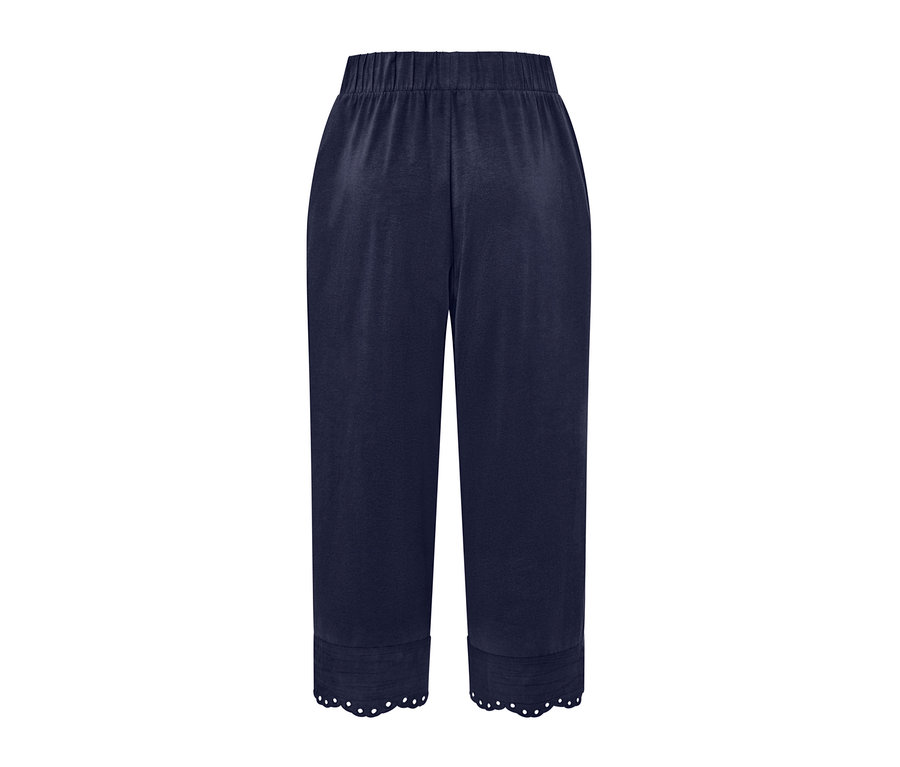 Marineblaue Culotte mit Stickerei.