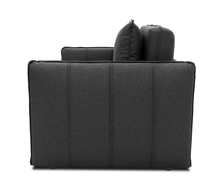 Detailansicht der Rückseite des grauen DOMO collection 2-Sitzer-Sofas »Ronda« mit Hockern.