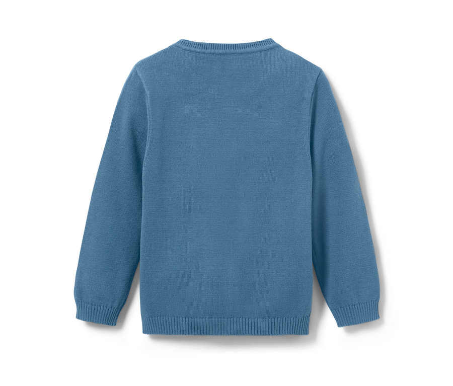 Hellblaue Kleinkind-Strickjacke.