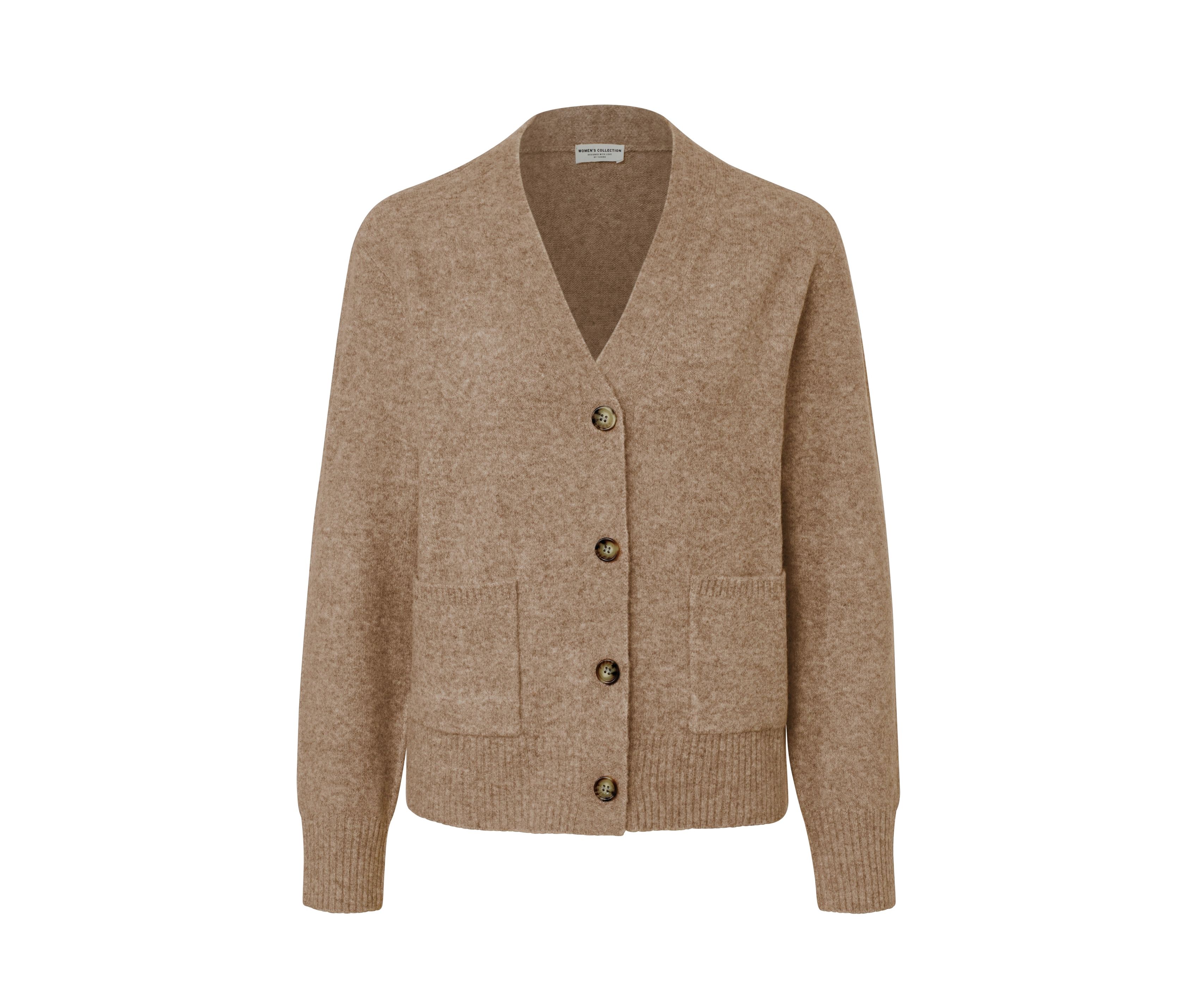 Tchibo - Strickjacke mit Wolle - Damen - Gr. M - braun