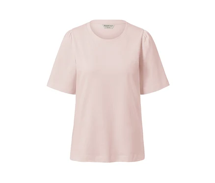 Roséfarbenes Shirt mit Raffung.