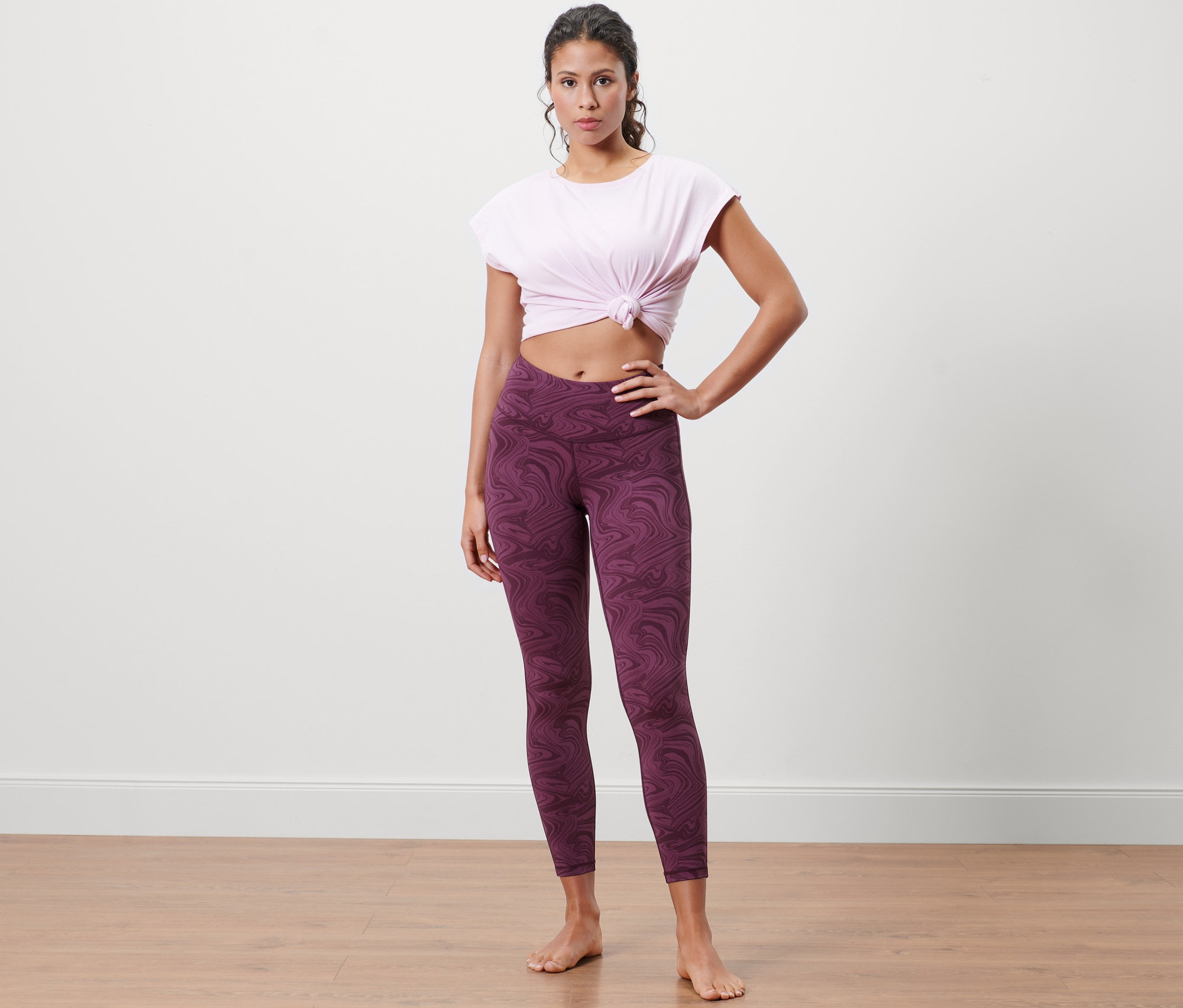 Thumbnail - Tchibo - 7/8-Sporttight - Damen - Gr. S - dunkelrot/print