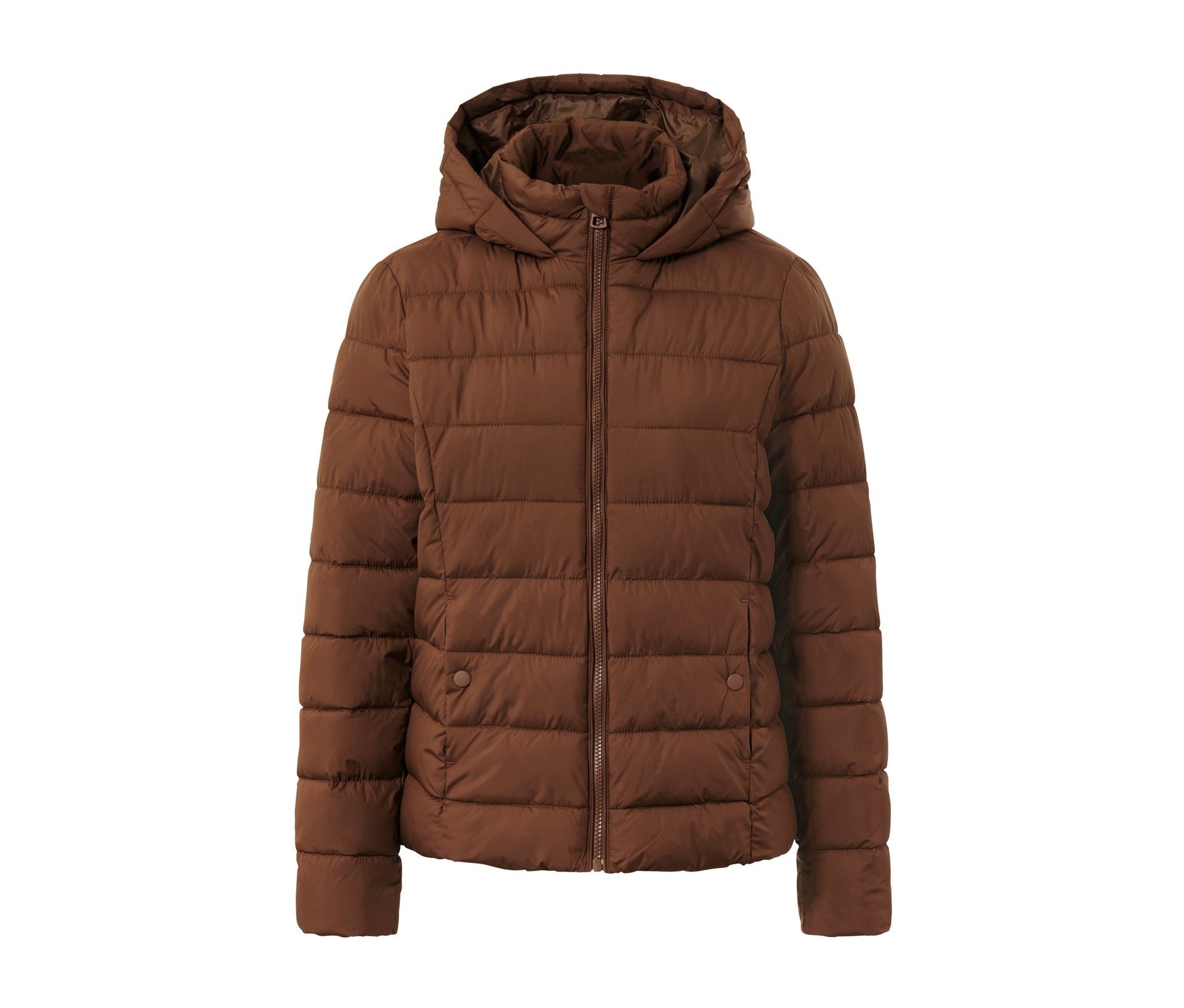 Steppjacke mit Kapuze - Damen - Gr. 36 - cognac - cognac