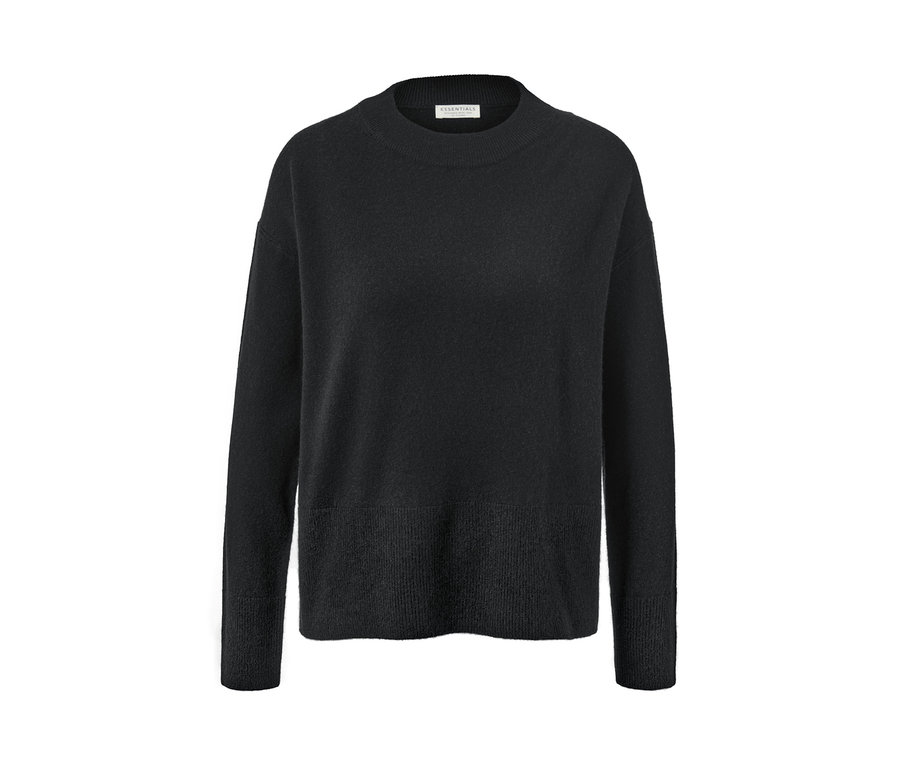 Schwarzer Feinstrickpullover mit Cashmere.