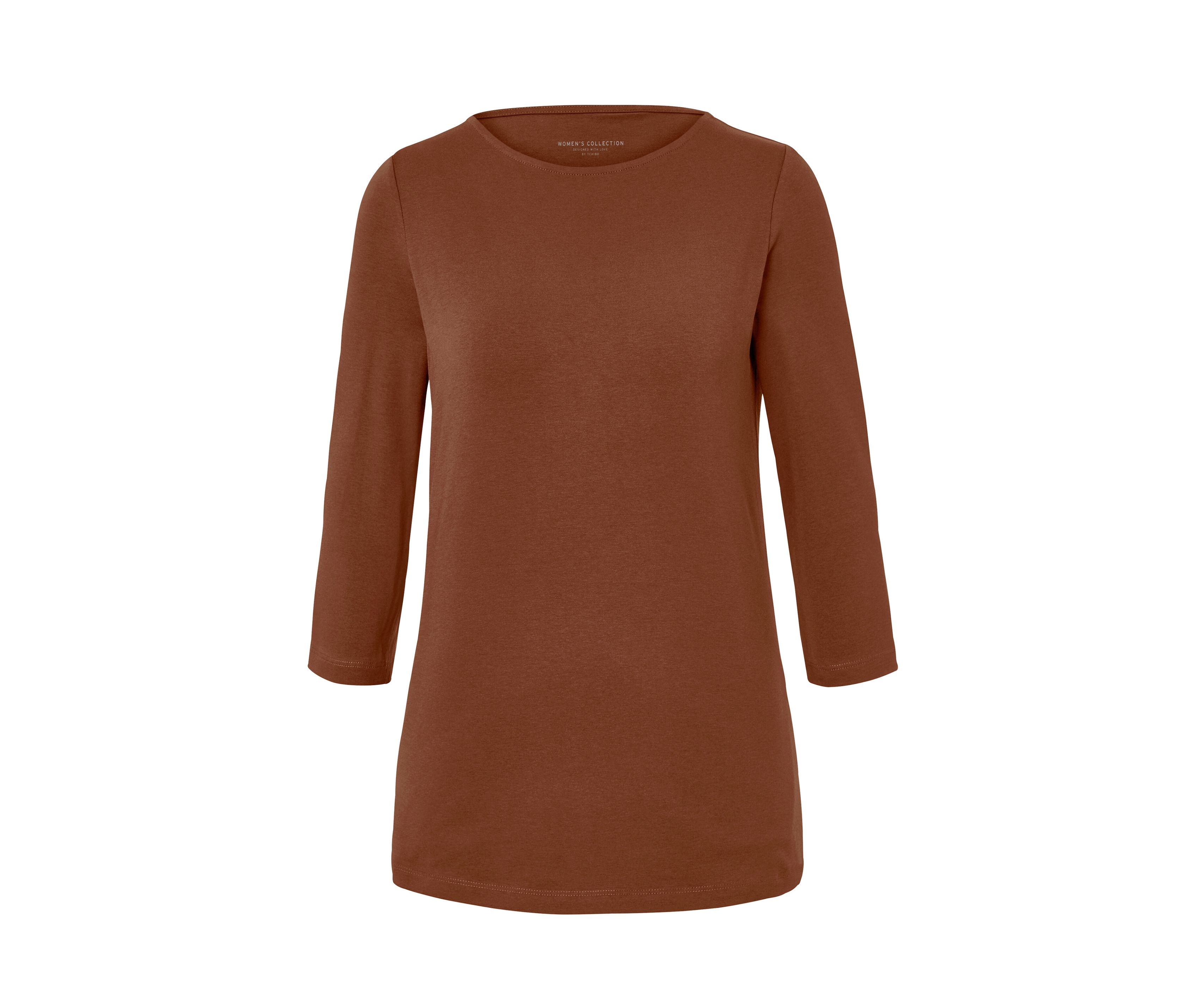 Tchibo - Shirt mit 3/4-Arm - Damen - Gr. S - cognac