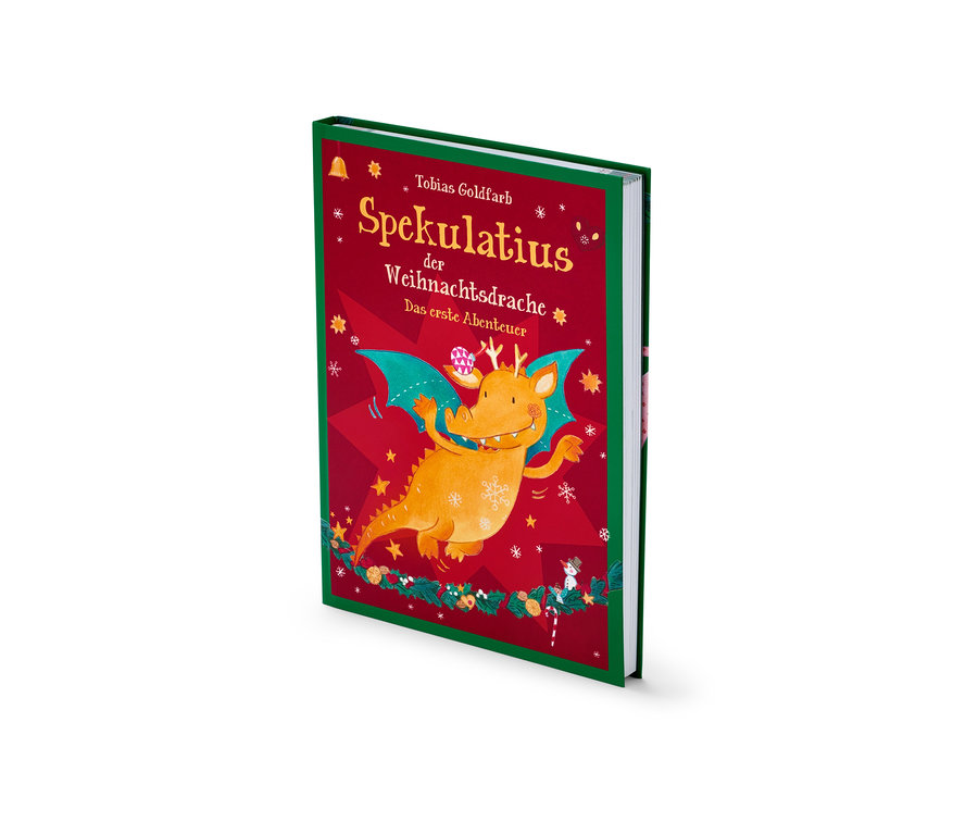 Das Buch »Spekulatius, der Weihnachtsdrache« liegt auf dem Tisch.