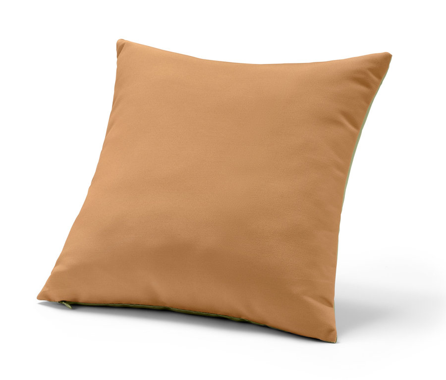 Ein grünes Outdoor-Kissen.