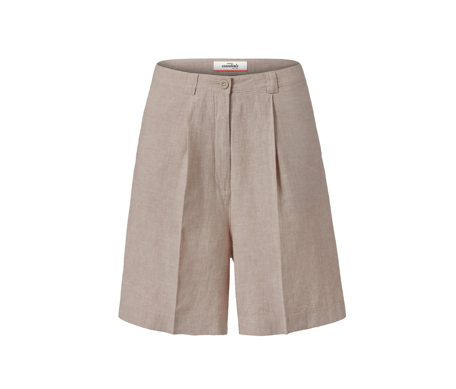 Eine beige Bermuda aus Leinenmix.