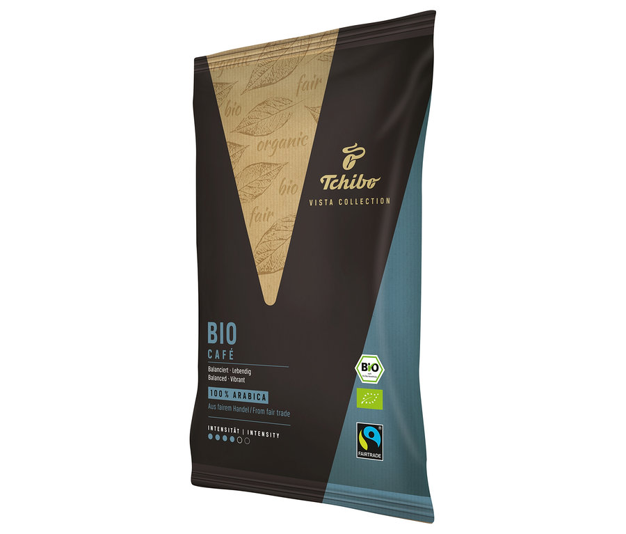 Packung Tchibo Vista Collection Bio Filterkaffee gemahlen.