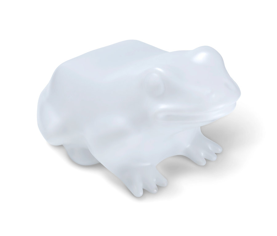 Weiße Solar-Leuchte »Frosch«.