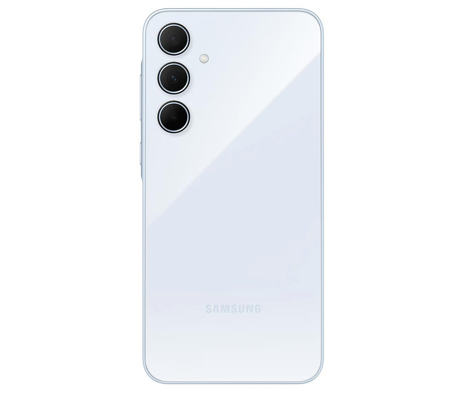 Rückseite des Samsung Galaxy A35 5G 128GB in Eisblau.