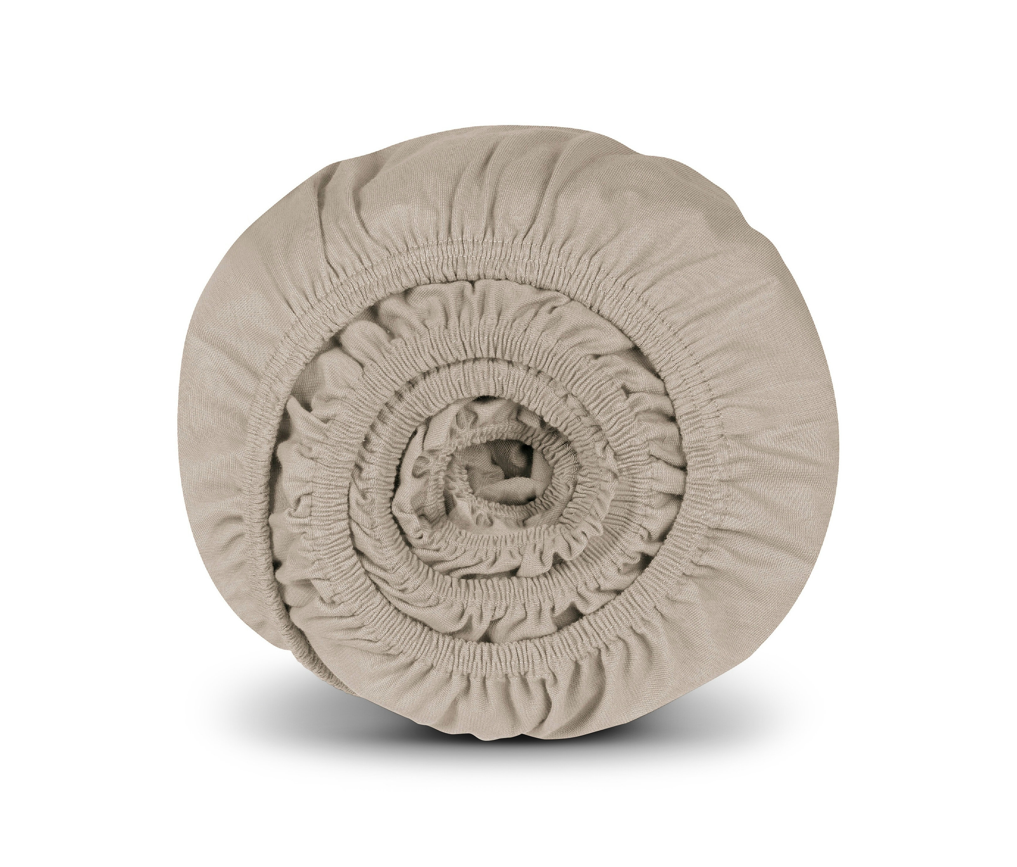 Gerolltes graues SCHIESSER Edeljersey-Spannbettlaken »Jessi«.