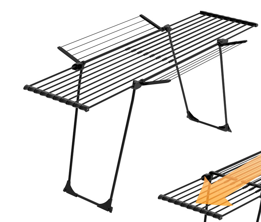 Schwarzer Teleskop-Wäscheständer »Ultra«.