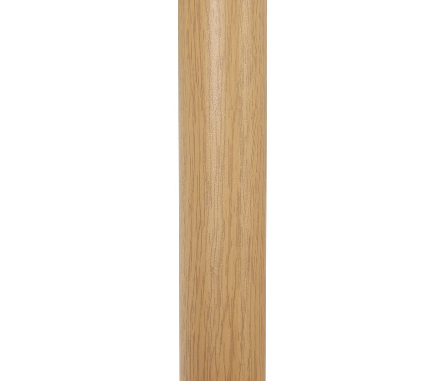 Detailaufnahme eines beigen Leco Marktschirms in Holzoptik.