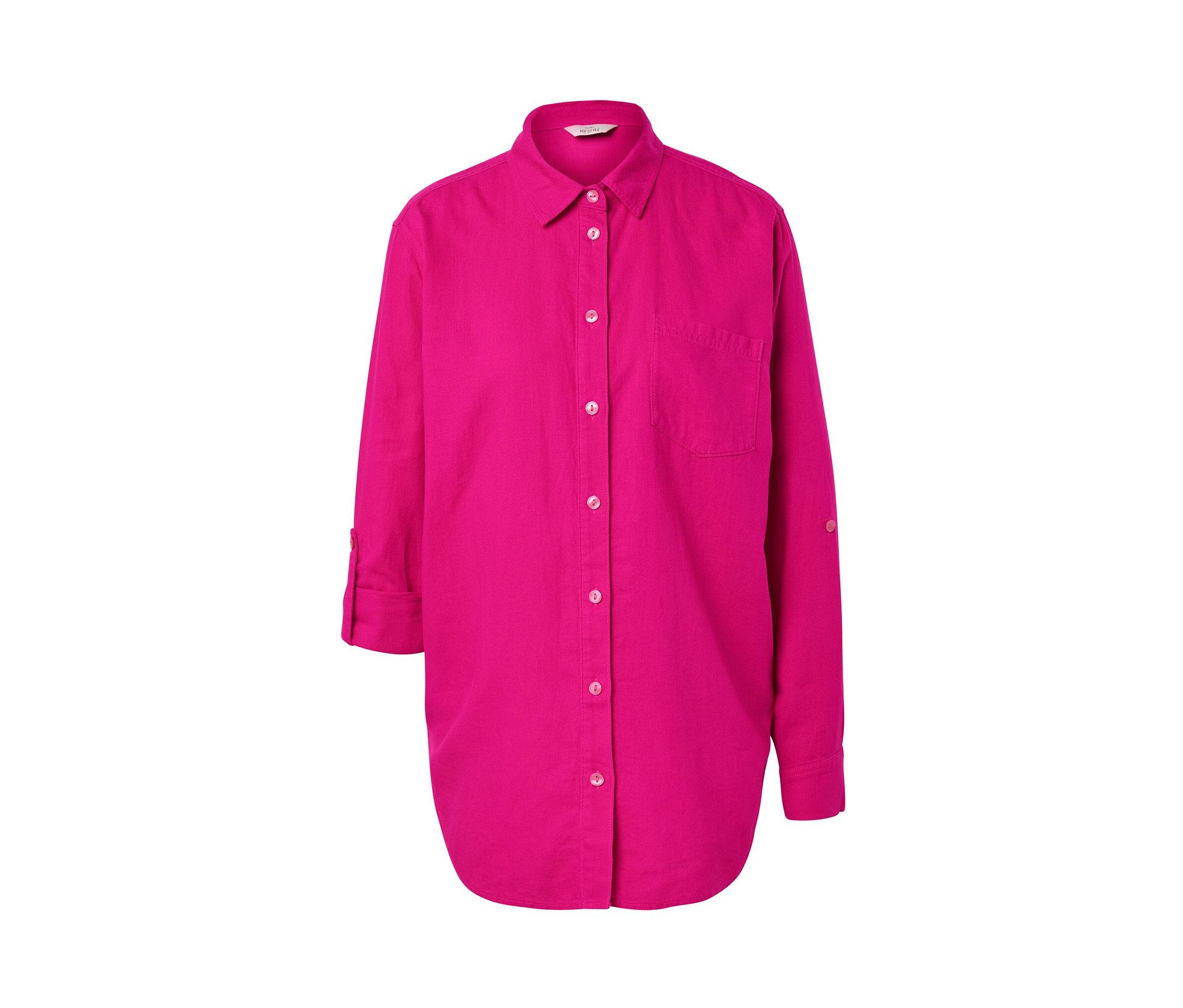 Lange Leinenbluse - Damen - Gr. 40 - pink - pink