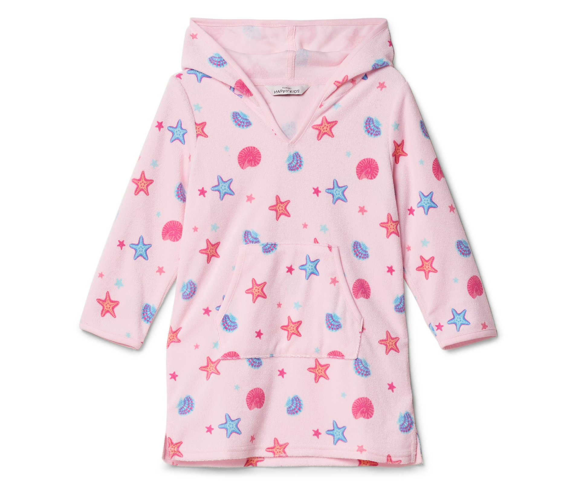 Tchibo - Leichter Kinder-Frottierponcho - Mädchen - Gr. 98/104 - rosa/print - Baumwolle