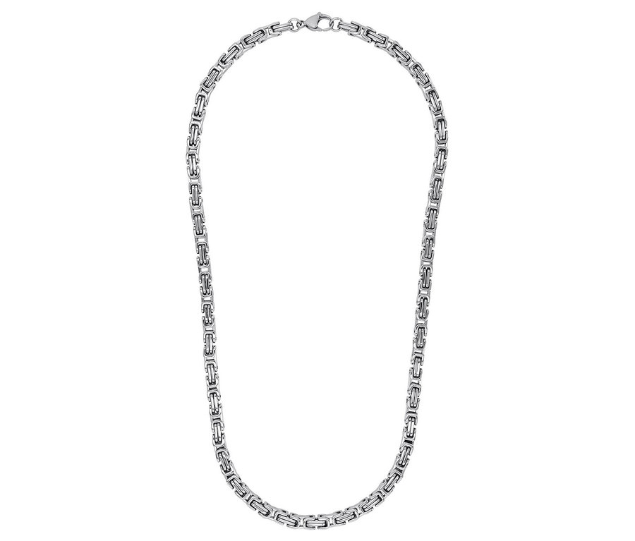 Silberne Königskette auf weißem Hintergrund.