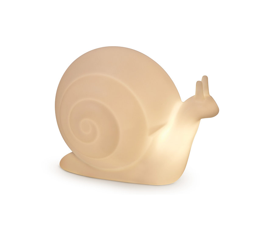 Nahaufnahme einer Solar-Leuchte in Form einer Schnecke.